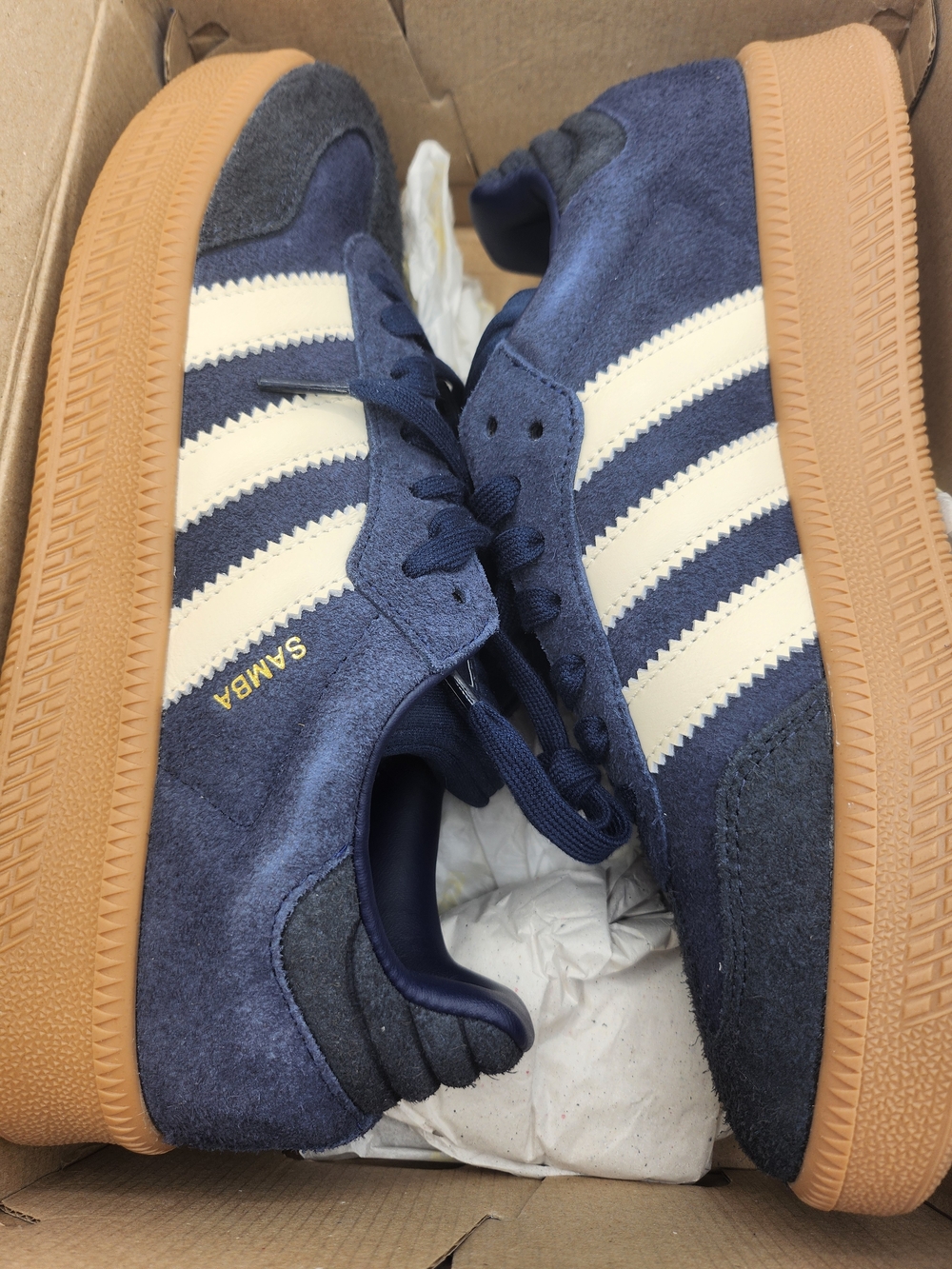 Adidas Samba Navy Blue Cream Gum Size 9.5M/10.5W - Picture 8 of 9